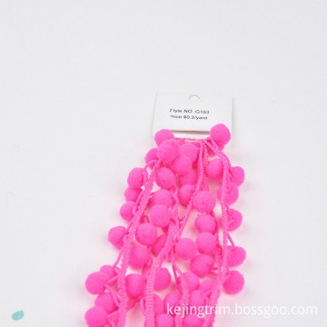 Hot Pink Pom Pom Trim